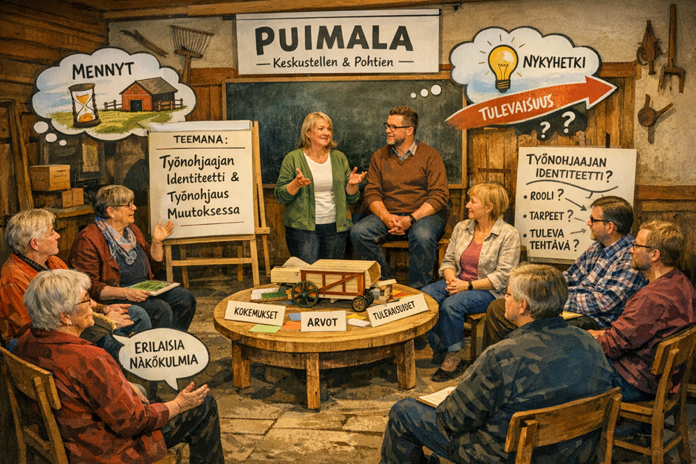 Työnohjaajan ammatti-identiteetin pohdintaa Puimala-menetelmää käyttäen.